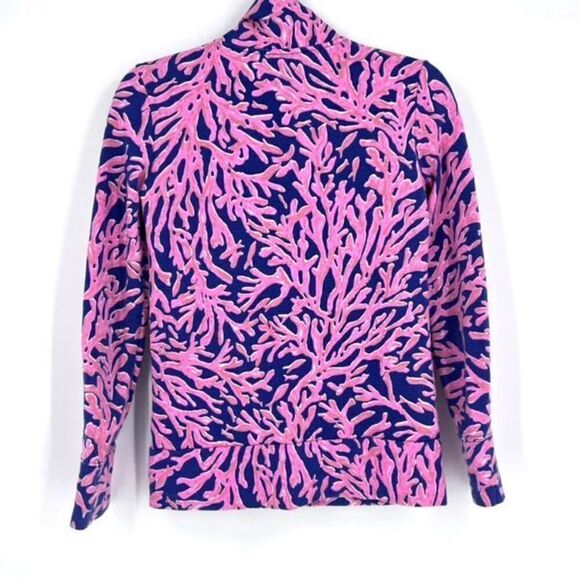 Lilly Pulitzer Women's Popover Coral Reef Skipper Jacket Zip Pink Blue‎ Size XXS - Picture 3 of 11